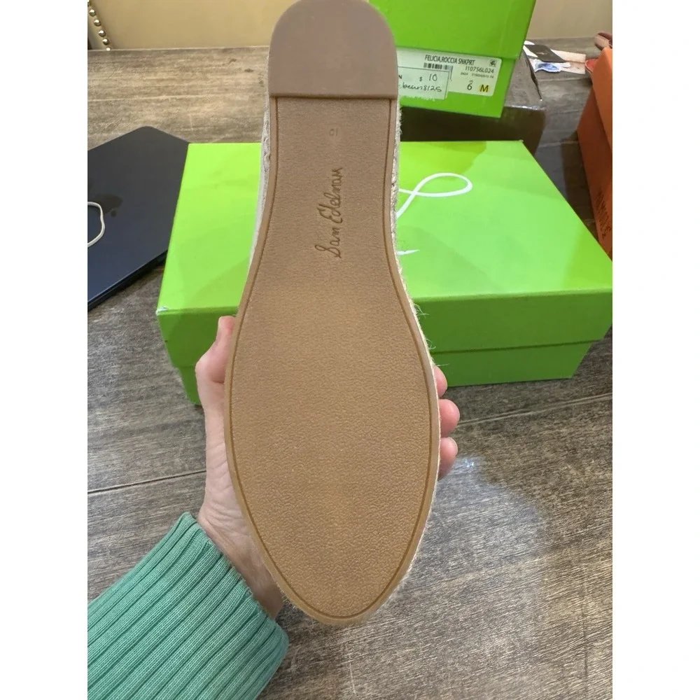 Sam Edelman Kai espadrille loafers Ivory Leather suede finish Size 10